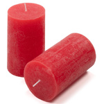 ŚWIECE STOŁOWE CZERWONE RUSTYKALNE 6 SZT 6,8x11,5 CM ŚWIECZKI KOLUMNOWE