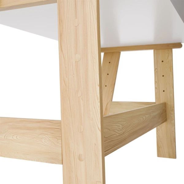 BIURKO DZIECIĘCE REGULOWANE Z SZUFLADAMI BIAŁE STOLIK DO NAUKI KREŚLARSKI