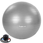 SZARA PIŁKA FITNESS REHABILITACYJNA 55 CM POMPKA