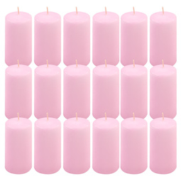 ŚWIECE STOŁOWE RÓŻOWE 24SZT 10x5CM DEKORACYJNE ŚWIECZKI WALCOWE TRADYCYJNE