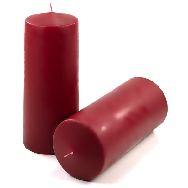 ŚWIECE STOŁOWE BORDOWE 2 SZT 25x10CM ŚWIECZKI WALCOWE TRADYCYJNE KOLUMNOWE