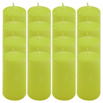 ŚWIECE STOŁOWE ZIELONE 16SZT 10x5CM DEKORACYJNE ŚWIECZKI WALCOWE TRADYCYJNE