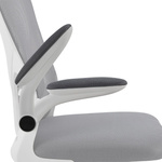 ERGONOMICZNY FOTEL BIUROWY GAMINGOWY OBROTOWY ODDYCHAJĄCY SZARY BIAŁY