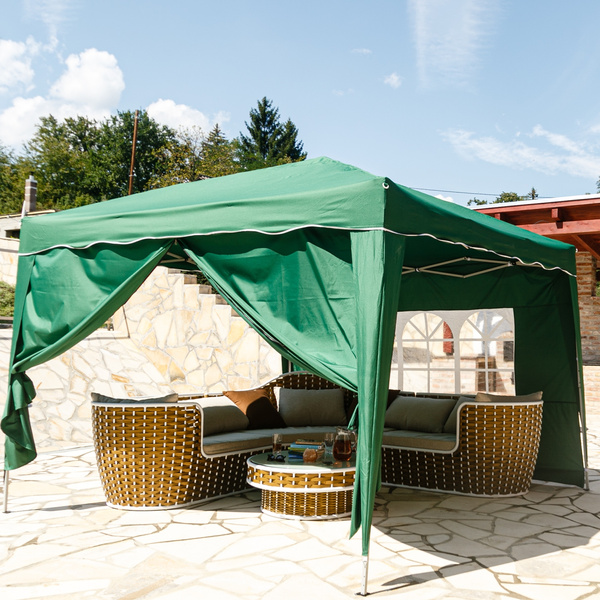 NOŻYCOWY ZIELONY PAWILON OGRODOWY 3x3 M + 2 ŚCIANY
