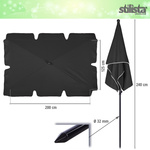 PARASOL OGRODOWY 200x125 PROSTOKĄTNY NA BALKON TARAS ANTRACYTOWY