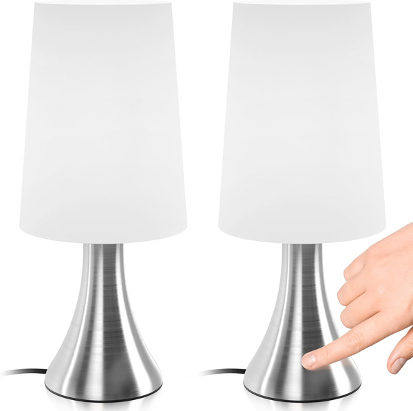 ZESTAW 2x LAMPKA NOCNA STOŁOWA LAMPA STOJĄCA ZE ŚCIEMNIACZ DOTYKOWA