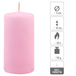 ŚWIECE STOŁOWE RÓŻOWE 8SZT 10x5 CM DEKORACYJNE ŚWIECZKI WALCOWE TRADYCYJNE
