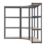 3x ZESTAW REGAŁ METALOWY MAGAZYNOWY 160x80x40 PIWNICA WARSZTAT GARAŻ SZARY