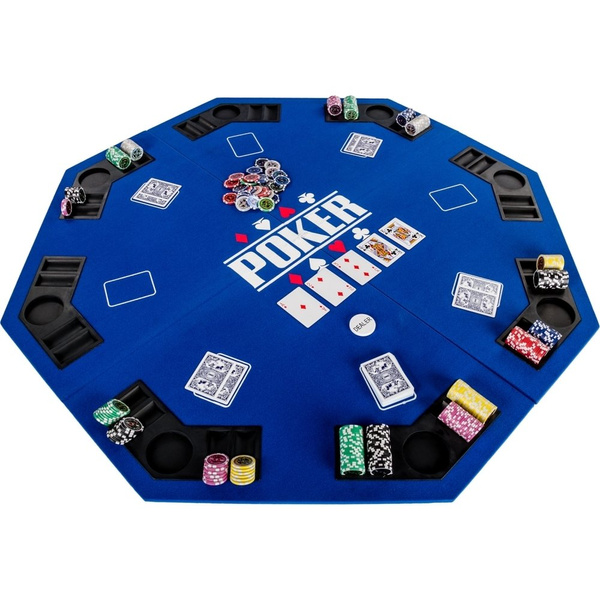 NIEBIESKI BLAT STÓŁ DO POKERA 122x122 POKER KASYNO
