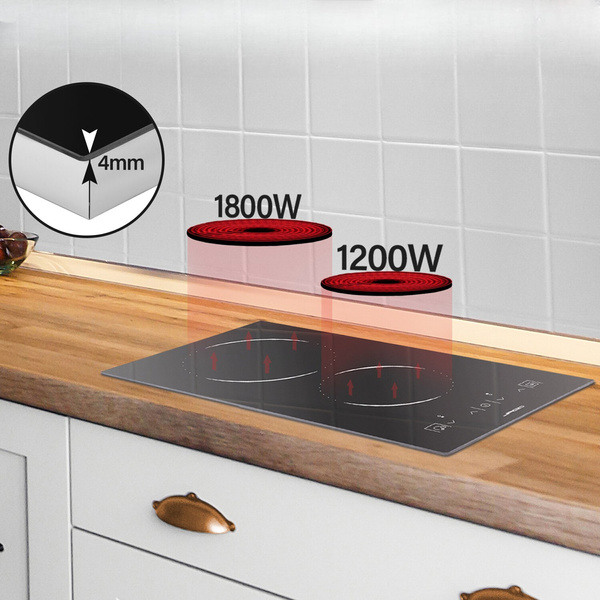 PŁYTA GRZEWCZA CERAMICZNA ELEKTRYCZNA DO ZABUDOWY DWIE STREFY 3000W DOTYK