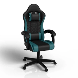 FOTEL GAMINGOWY BIUROWY KUBEŁKOWY GRACZA OBROTOWY HYPERSEAT CZARNY TURKUS