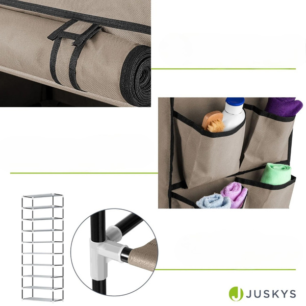 MATERIAŁOWA SZAFA XXL SZAFKA STOJAK NA BUTY OBUWIE UBRANIA GARDEROBA BRĄZ