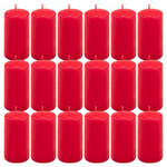 ŚWIECE STOŁOWE CZERWONE 16x 11,5x6 CM ŚWIECZKI WALCOWE TRADYCYJNE KOLUMNOWE