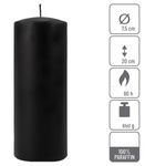 ŚWIECE STOŁOWE CZARNE 2 SZT 20x7,5CM ŚWIECZKI WALCOWE TRADYCYJNE KOLUMNOWE