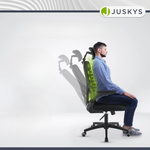 ERGONOMICZNY FOTEL BIUROWY GAMINGOWY OBROTOWY ODDYCHAJĄCY CZARNY