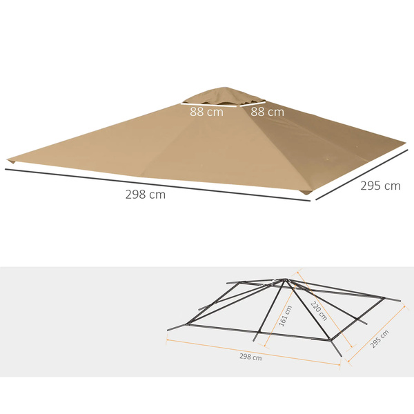 MATERIAŁ DACH NA PAWILON OGRODOWY TYPU 3x3 m 298x295 cm ALTANKE BEŻOWY