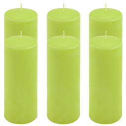 ŚWIECE STOŁOWE ZIELONE 6 SZT 20x7,5 CM ŚWIECZKI TRADYCYJNE KOLUMNOWE