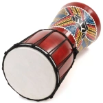 BĘBEN DJEMBE 30 CM Z KOZIEJ SKÓRY MAHOŃ AFRYKAŃSKI INSTRUMENT ZÓŁW