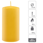 ŚWIECE STOŁOWE ŻÓŁTE 4 SZT 15,5x7,5 CM ŚWIECZKI TRADYCYJNE KOLUMNOWE