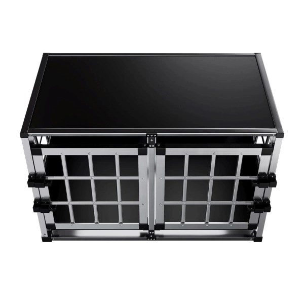 TRANSPORTER DLA PSA ZWIERZĄT ALUMINIOWA KLATKA PODRÓŻNA DO SAMOCHODU L-XL