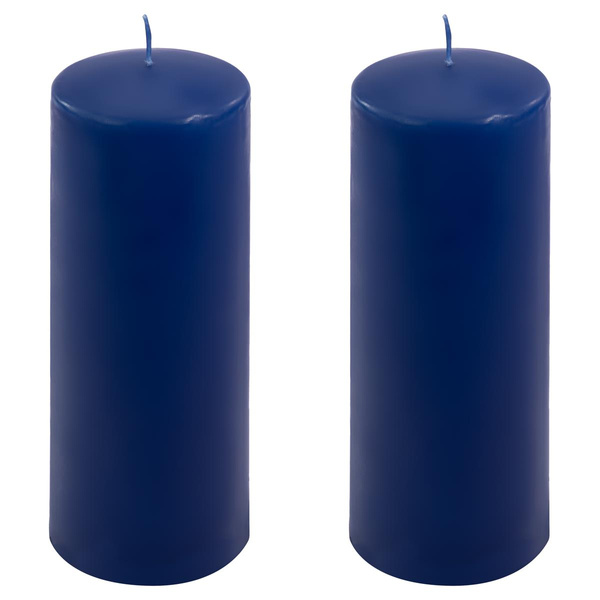 ŚWIECE STOŁOWE GRANATOWE 2 SZT 20x7,5CM ŚWIECZKI TRADYCYJNE KOLUMNOWE