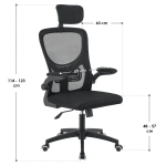 ERGONOMICZNY FOTEL BIUROWY GAMINGOWY OBROTOWY ODDYCHAJĄCY CZARNY