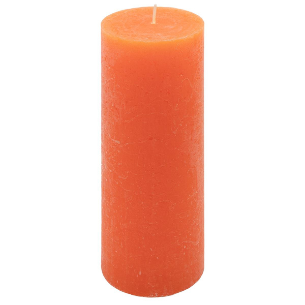 ŚWIECE STOŁOWE POMARAŃCZOWE RUSTYKALNE 6 SZT 7,5x20 CM ŚWIECZKI KOLUMNOWE