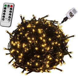 LAMPKI CHOINKOWE 400 LED OZDOBA ŚWIĄTECZNA ŁAŃCUCH ŚWIETLNY 230V + PILOT