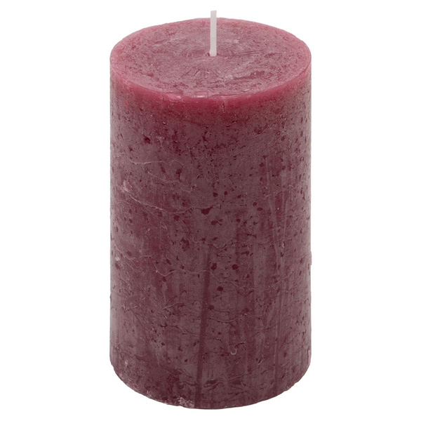 ŚWIECE STOŁOWE BORDOWE RUSTYKALNE 6 SZT 6,8x11,5 CM ŚWIECZKI KOLUMNOWE