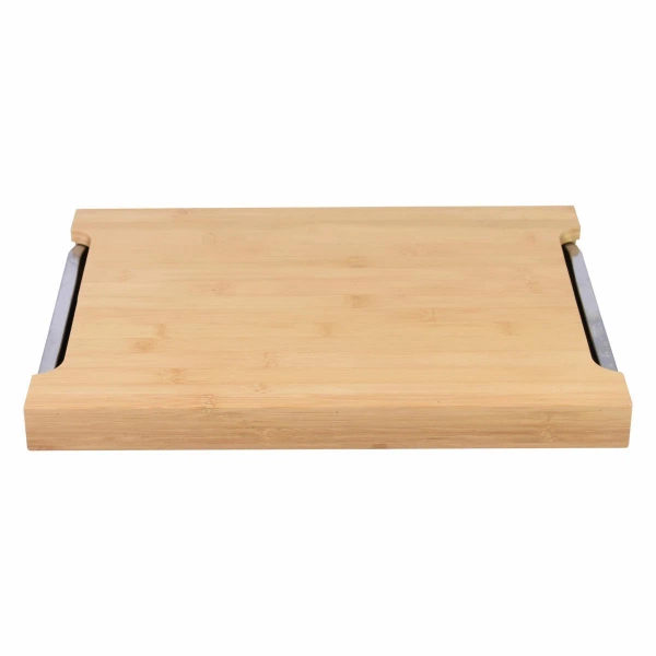 DESKA DO KROJENIA BAMBUS Z DWOMA NACZYNIAMI MISAMI ALUMINIOWYMI 40X29 CM