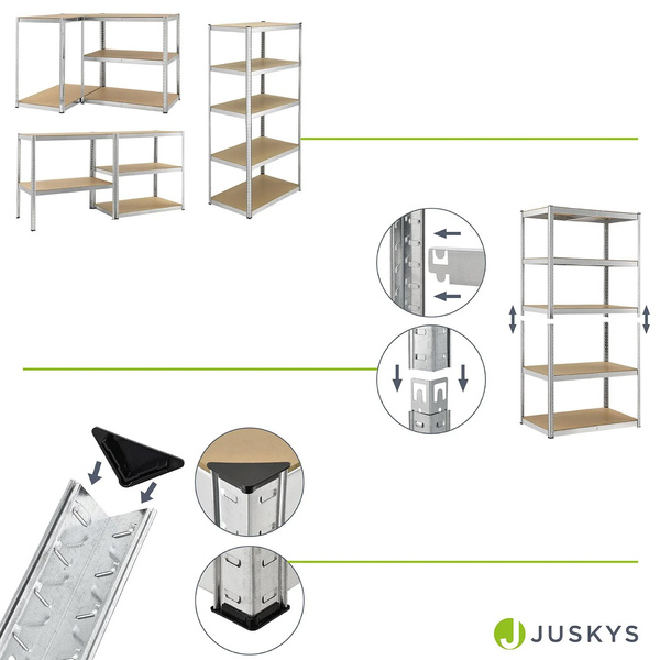 REGAŁ MAGAZYNOWY 200x100x60 CM 875KG METALOWY PÓŁKI GARAŻ WARSZTAT PIWNICA