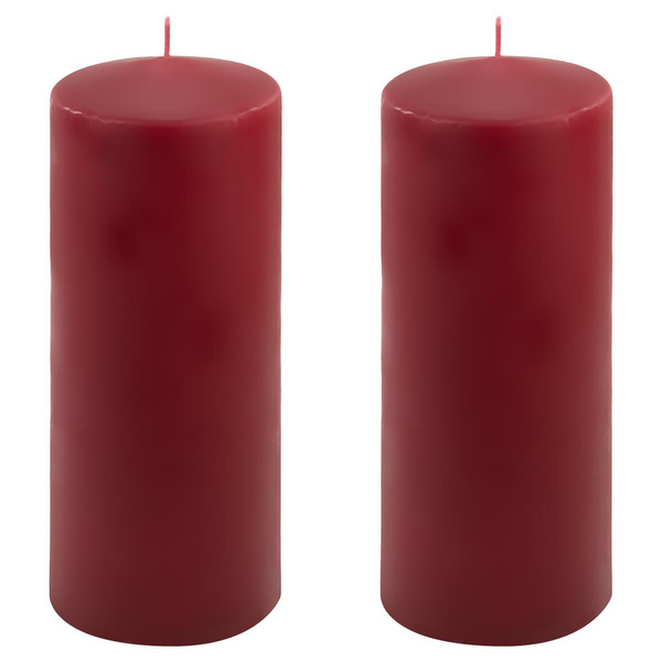 ŚWIECE STOŁOWE BORDOWE 2 SZT 25x10CM ŚWIECZKI WALCOWE TRADYCYJNE KOLUMNOWE