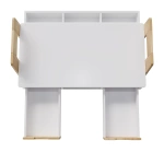 BIURKO DZIECIĘCE REGULOWANE Z SZUFLADAMI BIAŁE STOLIK DO NAUKI KREŚLARSKI