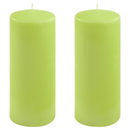 ŚWIECE STOŁOWE ZIELONE 2 SZT 25x10CM ŚWIECZKI WALCOWE TRADYCYJNE KOLUMNOWE