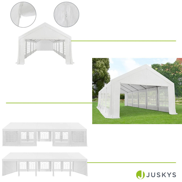 NAMIOT OGRODOWY 4X10M PAWILON IMPREZOWY HANDLOWY DRZWI BIAŁY UV WODOODPORNY