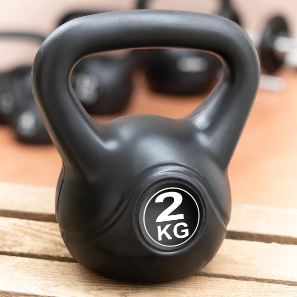 KETTLEBELL MAXXIVA 2 KG CZARNY OBCIĄŻENIE  HANTLA KOMPOZYTOWA KULA