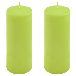 ŚWIECE STOŁOWE ZIELONE 2 SZT 20x7,5CM ŚWIECZKI WALCOWE TRADYCYJNE KOLUMNOWE