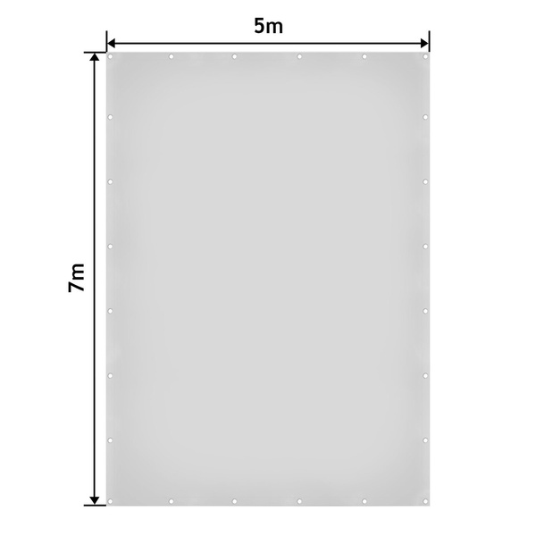 BIAŁA PLANDEKA 5x7 M 650G/M2 PRZEMYSŁOWA OCHRONNA Z OCZKAMI OKRYCIOWA