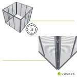 METALOWY KOMPOSTOWNIK OGRODOWY 450L STAL OCYNKOWANA SZYBKI MONTAŻ SREBRNY