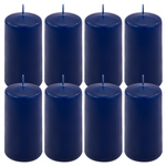 ŚWIECE STOŁOWE GRANATOWE 8 SZT 10x5 CM DEKOR ŚWIECZKI WALCOWE TRADYCYJNE