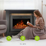 KOMINEK ELEKTRYCZNY 2000W CZARNY Z EFEKTEM PŁOMIENIA 2 TRYBY GRZANIA + LED