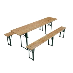 ZESTAW PIWNY STÓŁ 220CM + 2 ŁAWKI SKŁADANE OGRÓD FESTYN BIESIADA CATERING