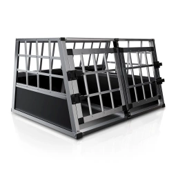 TRANSPORTER DLA PSA ZWIERZĄT ALUMINIOWA KLATKA PODRÓŻNA DO SAMOCHODU L-XL