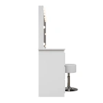 TOALETKA KOSMETYCZNA LILIA Z LED, LUSTREM I 7 SZUFLADAMI BIAŁA + HOKER TONIA 