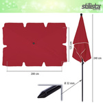 PARASOL OGRODOWY 200x125 PROSTOKĄTNY CZERWONY