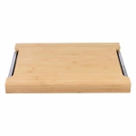 DESKA DO KROJENIA BAMBUS Z DWOMA NACZYNIAMI MISAMI ALUMINIOWYMI 40X29 CM