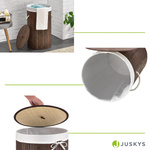 OKRĄGŁY KOSZ NA PRANIE BAMBUS 55L Z POKRYWĄ I WORKIEM NATURALNY EKO BRĄZOWY