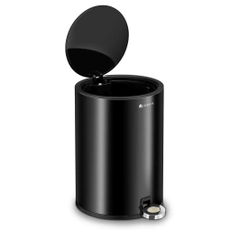 KOSZ NA ŚMIECI 3,66L DO ŁAZIENKI KOSMETYCZNY Z POKRYWĄ ZAMYKANY CZARNY