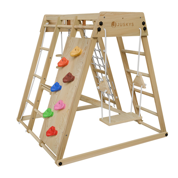 PLAC ZABAW DLA DZIECI DO DOMU DOMOWY DZIECIĘCY DREWNIANY + HUŚTAWKA ŚCIANKA