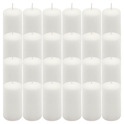 ŚWIECE STOŁOWE BIAŁE 24 SZT 10x5 CM DEKORACYJNE ŚWIECZKI WALCOWE TRADYCYJNE